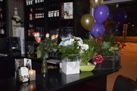flowers and balloons restaurant opening bouquet