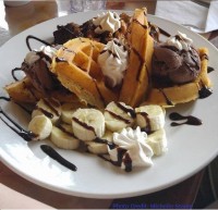 dessert menu fresh waffles ice cream fruit  at symposium cafe