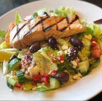 thorhill restaurant seafood entree salmon salad healthy options at symposium cafe