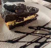 markham restaurant dessert cheesecake fudge brownie at symposium cafe