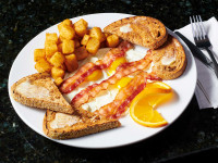 ontario restaurants breakfast food near me eggs bacon fries at symposium cafe