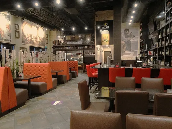 Enjoy comfortable indoor dining and family-friendly seating at Westside Marketplace in Waterloo Ontario.