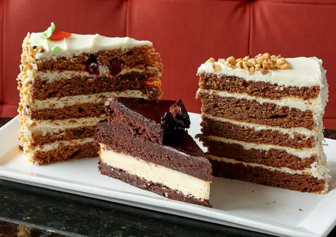 Cakes, waffles and desserts at Symposium Cafe Restaurant Aurora, a popular Oakville dessert place