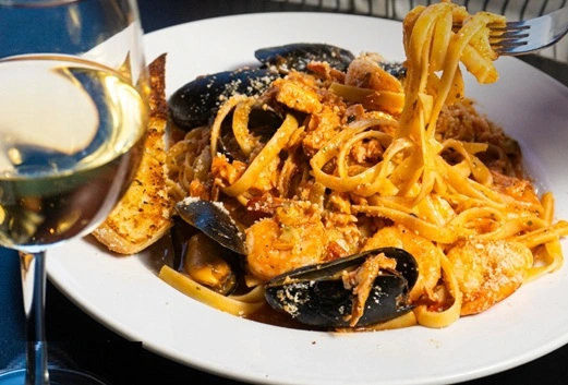 Dinner Pasta Seafood at Symposium Aurora Ontario