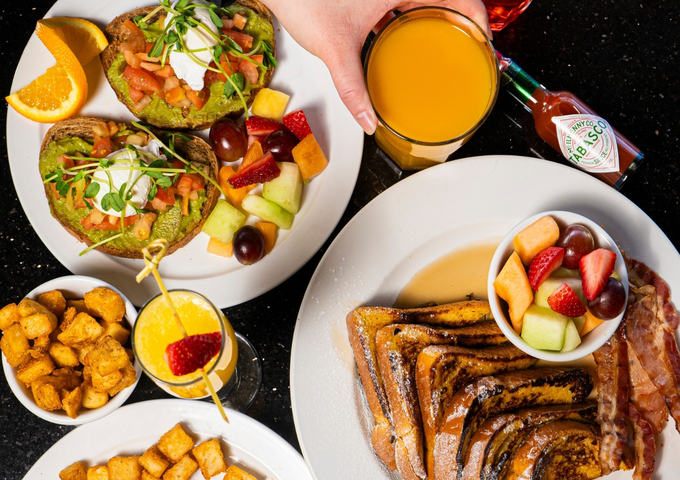 Takeout and delivery meals and drinks from Symposium Cafe Restaurant Aurora for breakfast, lunch, dinner and desserts