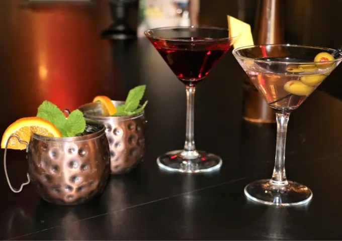Cocktails and drinks at Symposium Cafe Restaurant Bolton, a fully licensed restaurant and bar