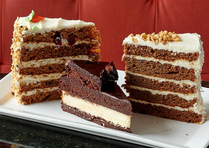 Cakes, waffles and desserts at Symposium Cafe Restaurant Oakville, a popular Oakville dessert restaurant