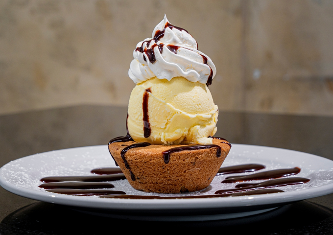 Cakes, waffles and desserts at Symposium Cafe Restaurant Stoney Creek, a popular dessert spot for dine in or patio dining.
