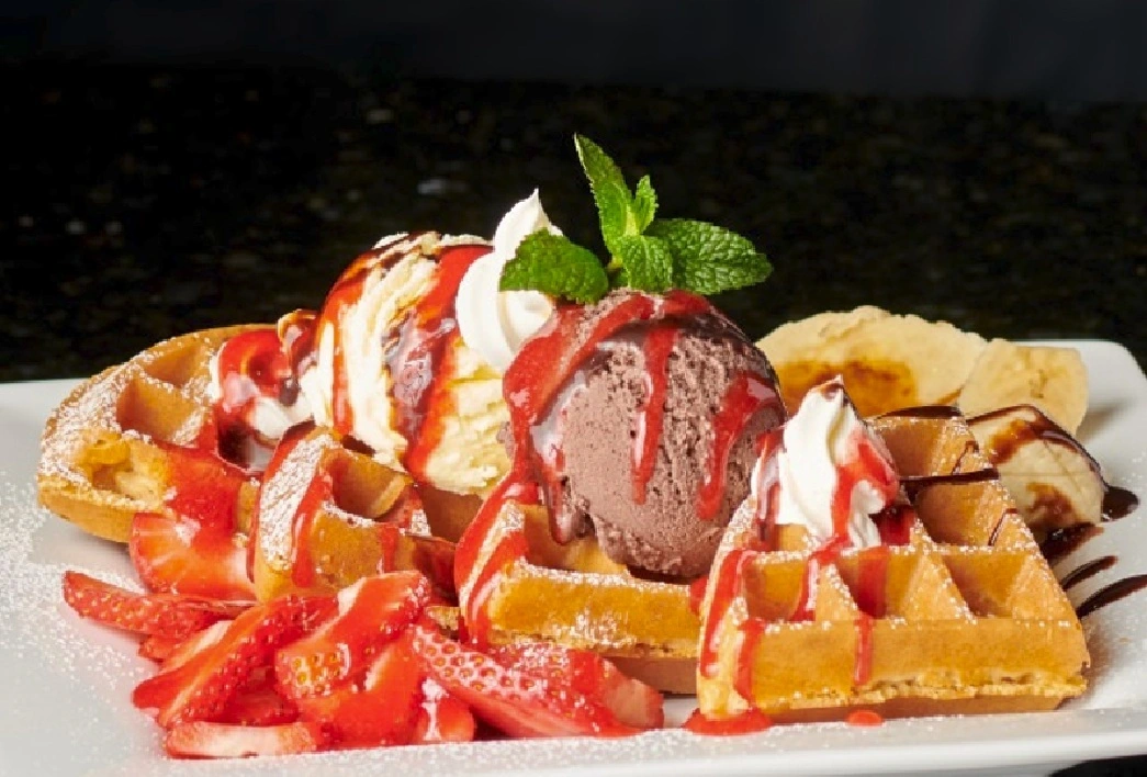 Waterdown Desserts Ice Cream Waffles at Symposium Cafe