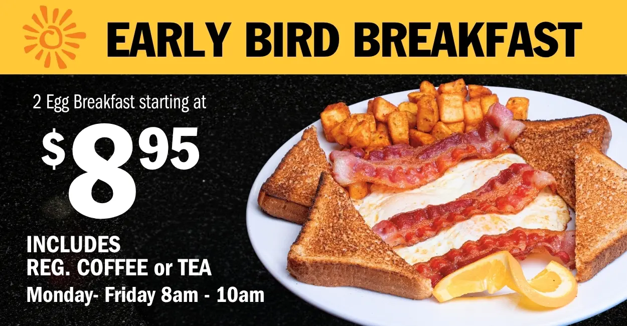 Early bird breakfast at Symposium Cafe