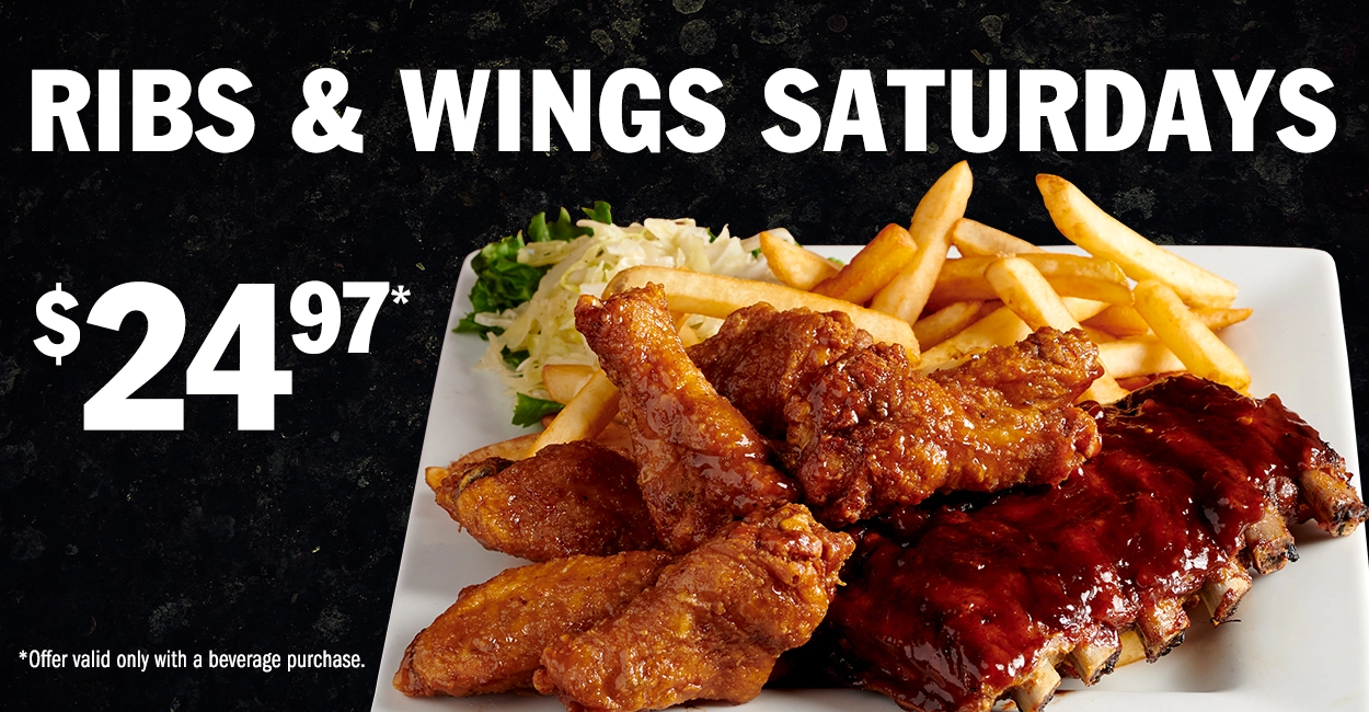 Ribs Wings Saturdays Specials at Symposium Cafe