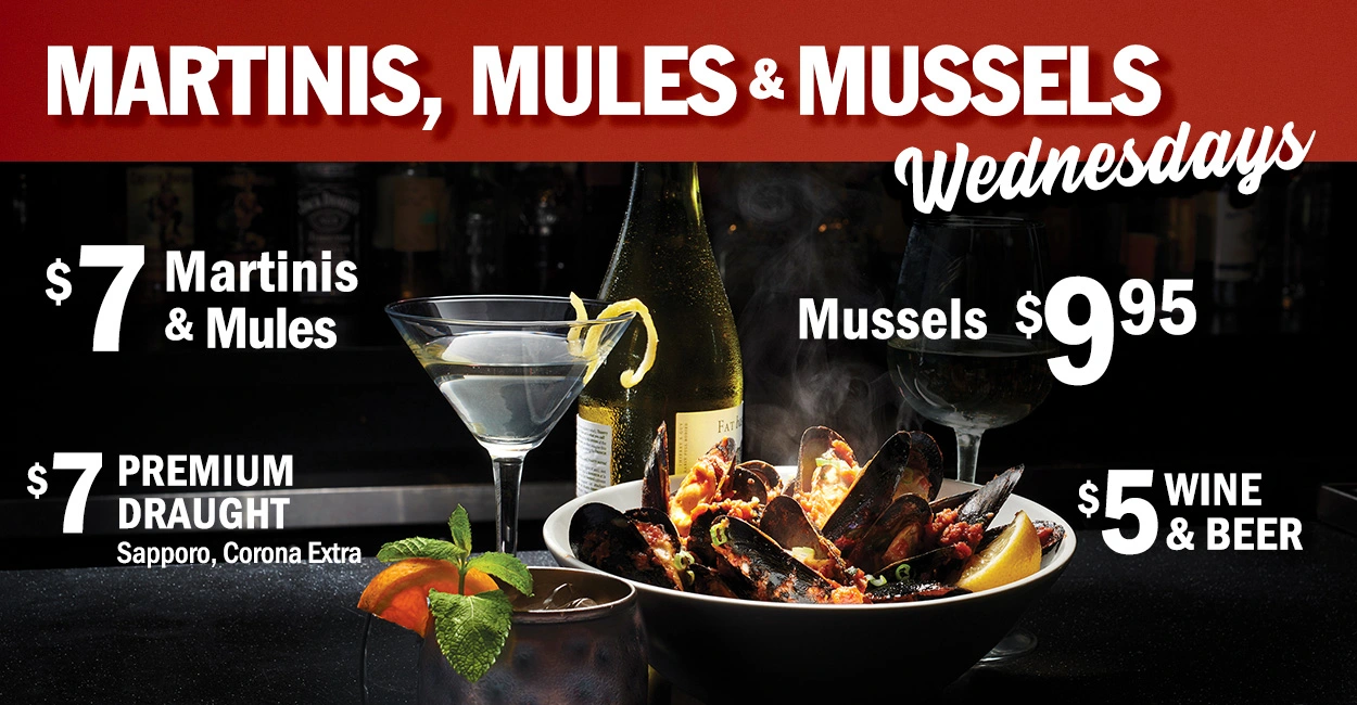 Wednesday Mussels, Martini Specials and Mule Cocktail at Symposium Cafe