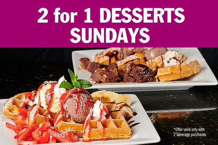 Sunday - Two for one Special Dessert at Symposium Cafe Ontario