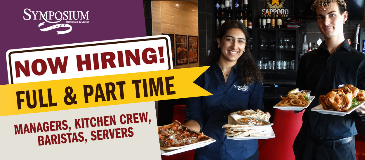 Symposium Cafe Restaurants in Ontario hiring kitchen serving staff managers