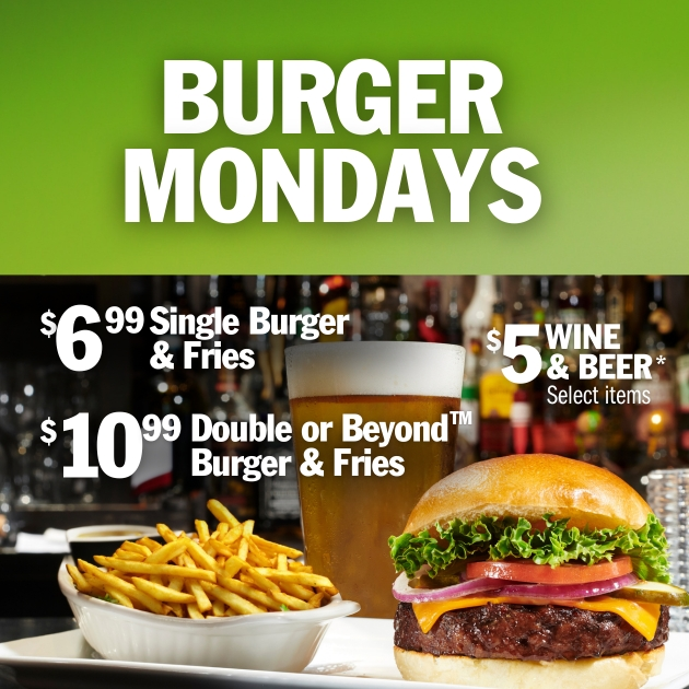 Monday Burger Specials at Symposium Cafe