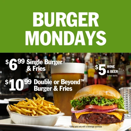 Monday Burger Specials at Symposium Cafe