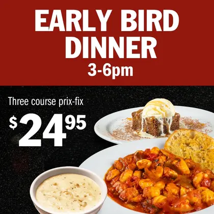 SympEarly bird dinner special at Symposium Cafe Restaurant