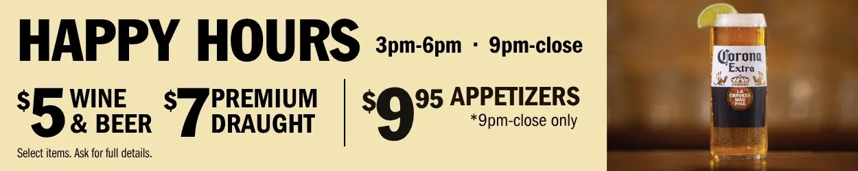 Happy hours - wine, beer, appetizers at Symposium Cafe