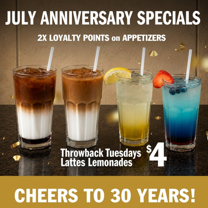 June Loyalty rewards 30 anniversary Symposium Cafe Restaurant