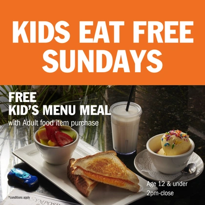 Kids eat free on Sunday at Symposium Cafe