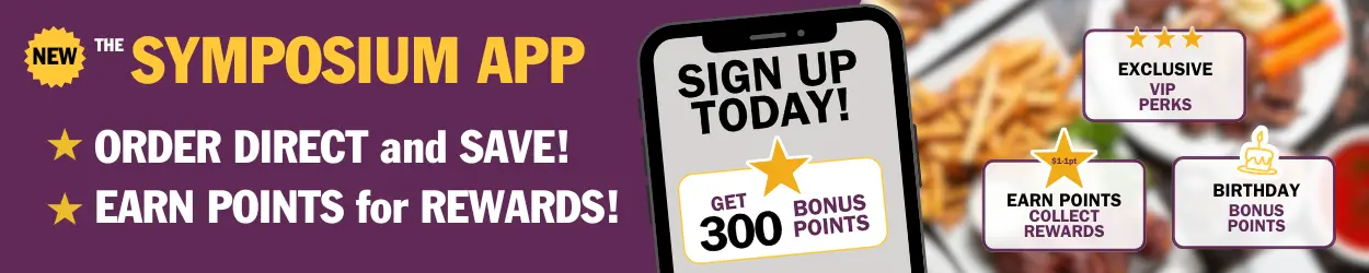 Symposium Rewards program every purchase brings you closer to something special.