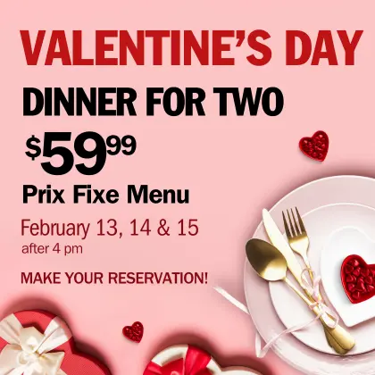 Valentines Menu at Symposium Cafe