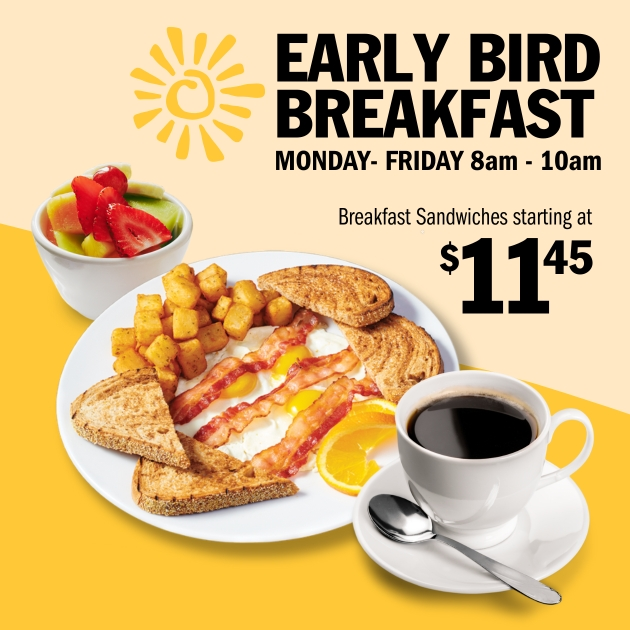 7 Day special Daily - Early bird breakfast