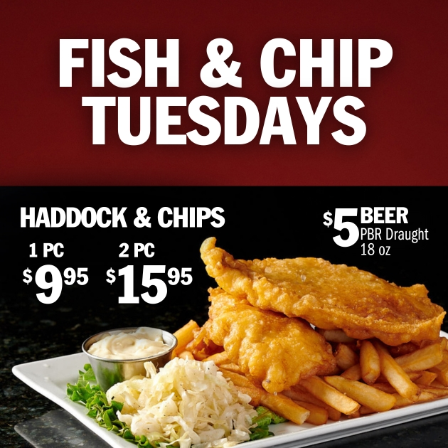 Tuesday Fish Chips specials at Symposium Cafe