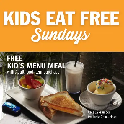 Kids eat free on Sunday at Symposium Cafe