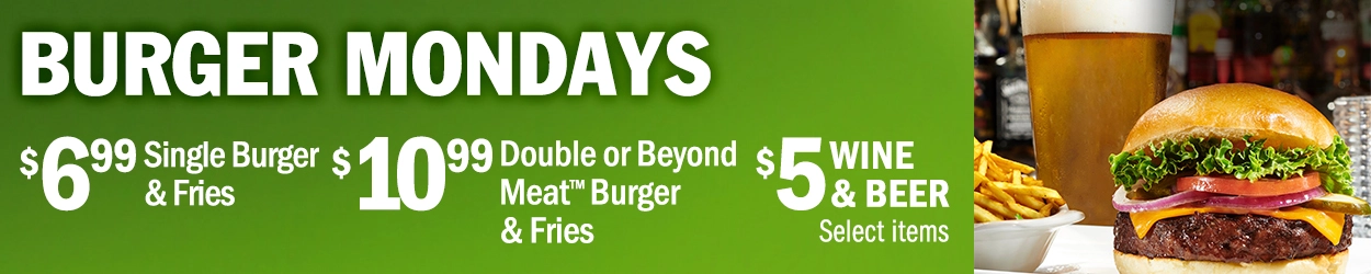 Monday Burger Specials at Symposium Cafe